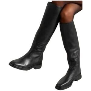 Vince NWOB Rune Slouch Leather Knee High Black Boots Size 8.5M Thick Lug Soles